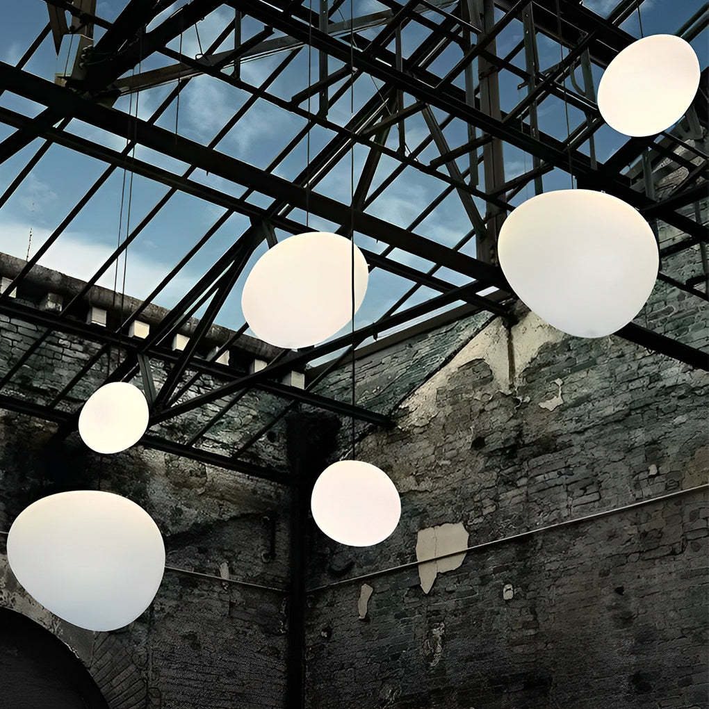 Glass Round Ball LED White Modern Pendant