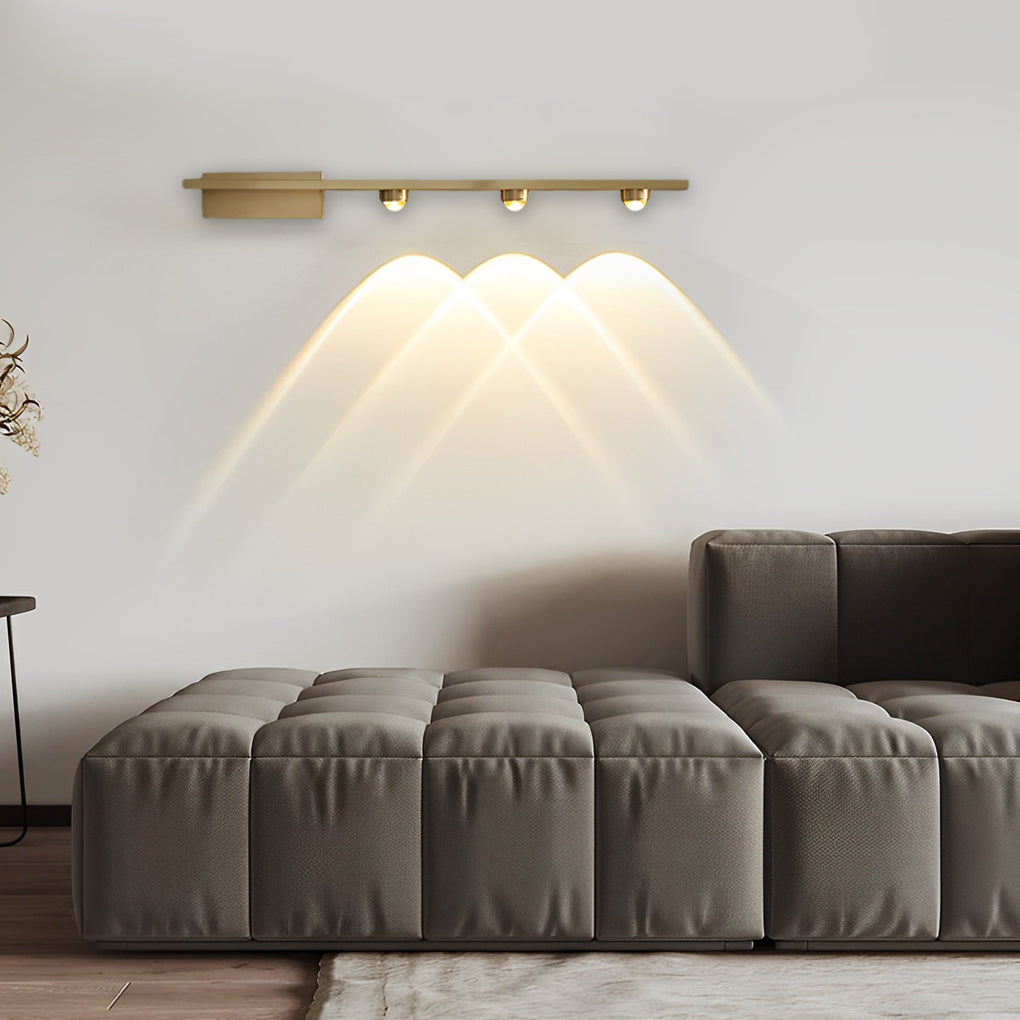 3/4-Light Copper LED Wall Washer Nordic Wall Sconce