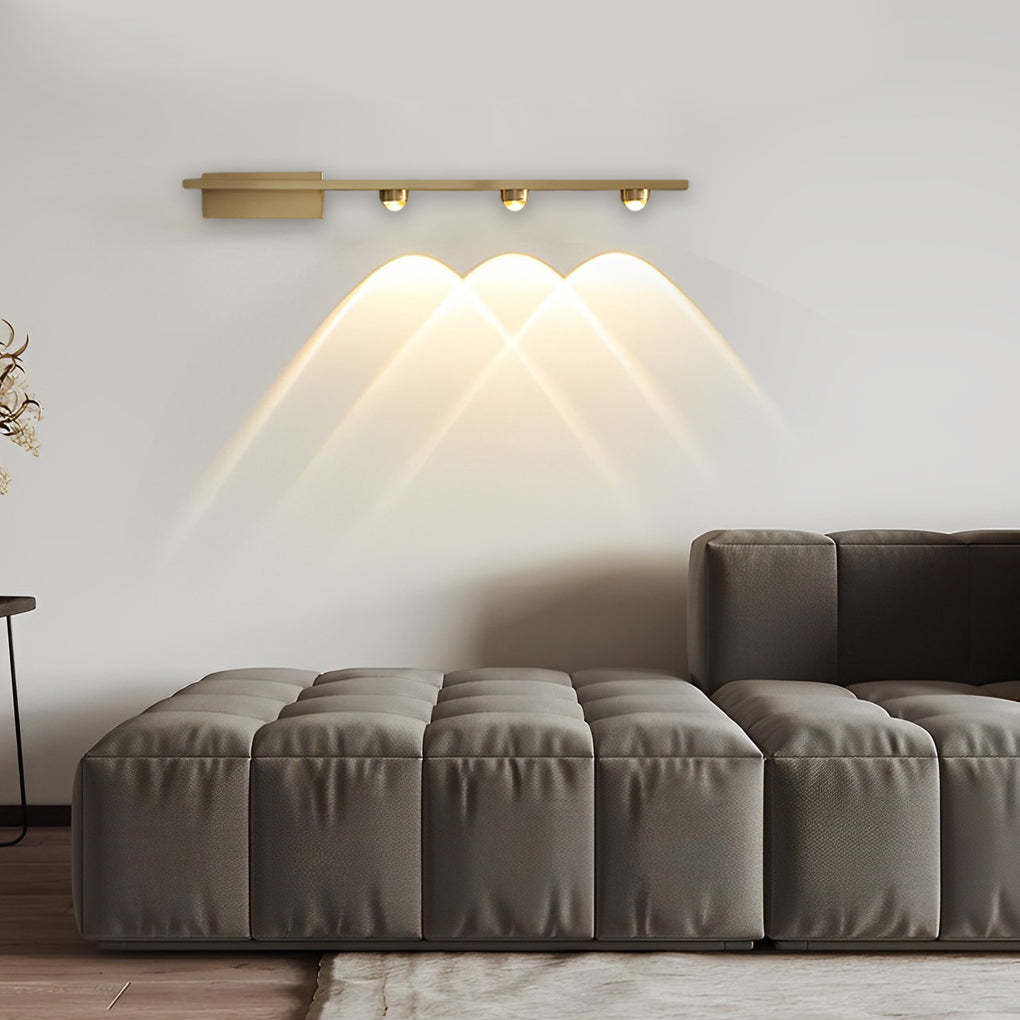 3/4-Light Copper LED Wall Washer Nordic Wall Sconce