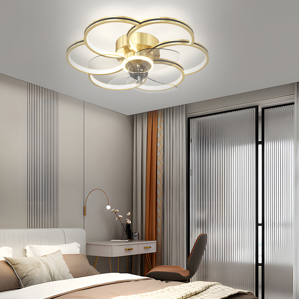 Modern silent decor ceiling fans in synthetic — Brushed Gold