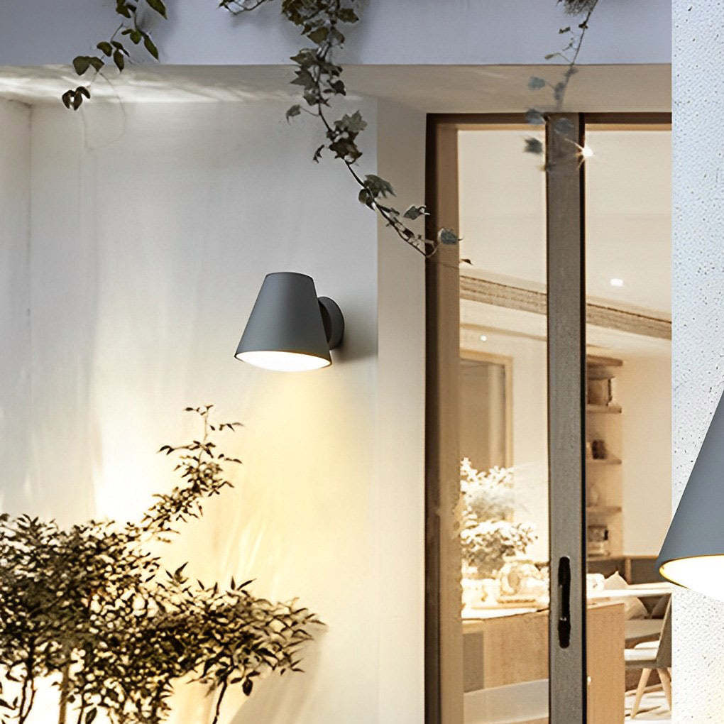 Cone Shape LED Waterproof Black Modern Outdoor Wall Lamp Exterior Lights-Lighom