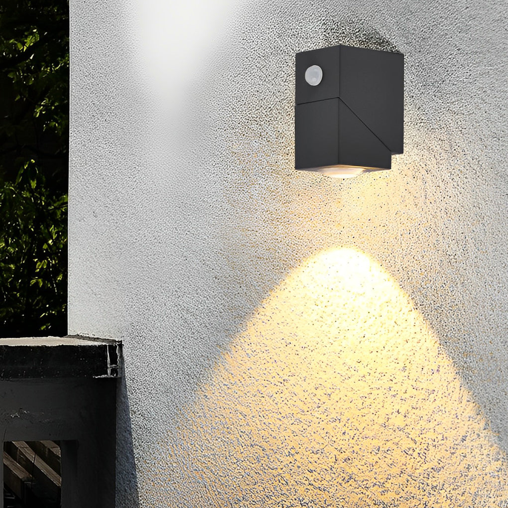 Modern sensor down black outdoor wall lighting — No Motion Sensor / 2-Light