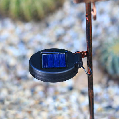 Round Iron Hollow Projection Flowers Screen Waterproof Solar Ground Lights-Lighom