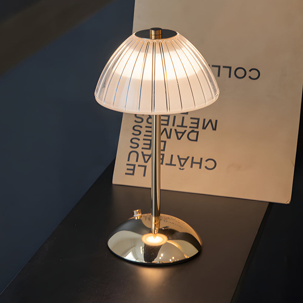 Battery-Operated LED Brushed Brass Table Lamp