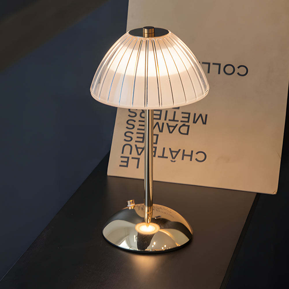 Battery-Operated LED Brushed Brass Table Lamp