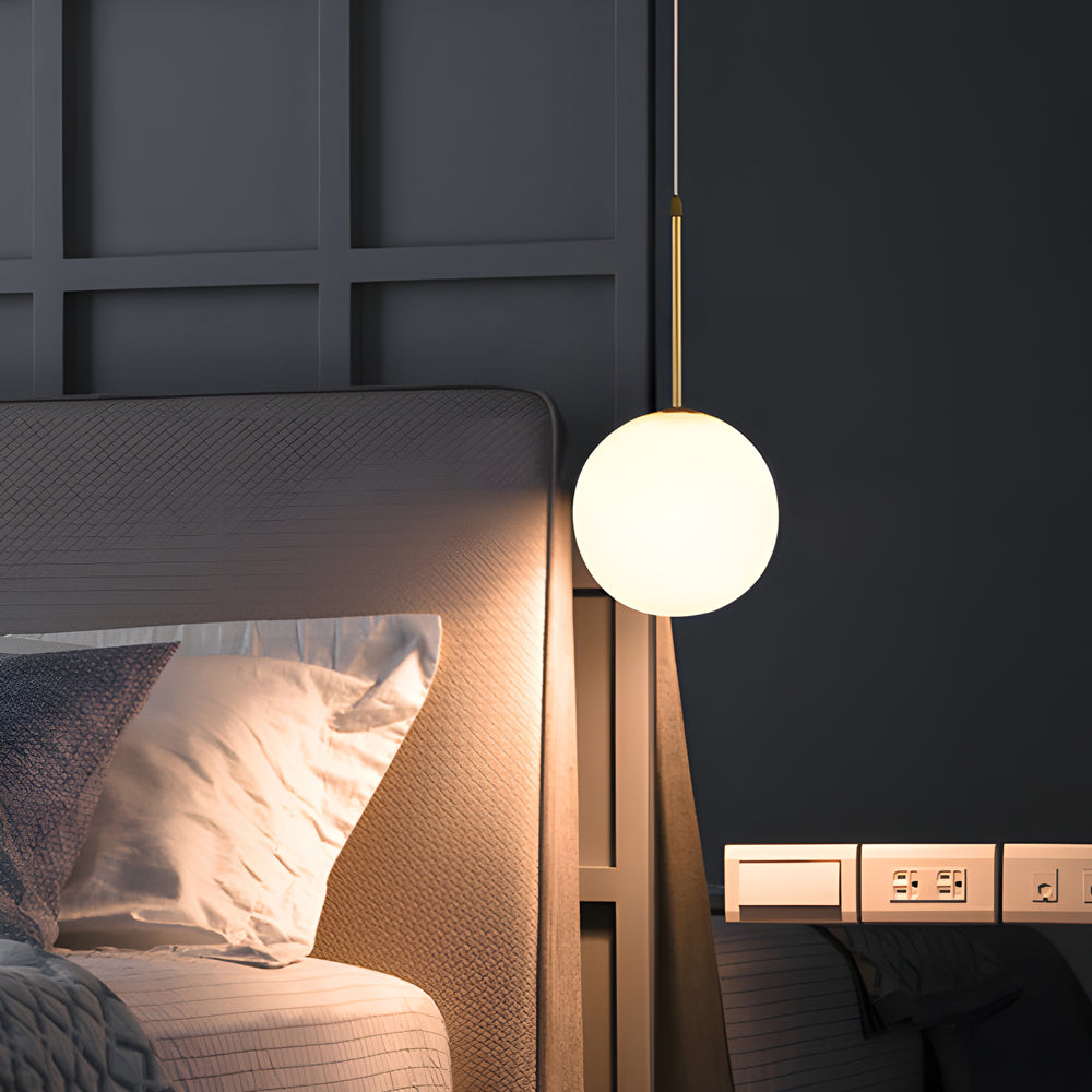 Modern globe island gold glass pendant lighting — Round / Cool White (6000K) / 3-Light