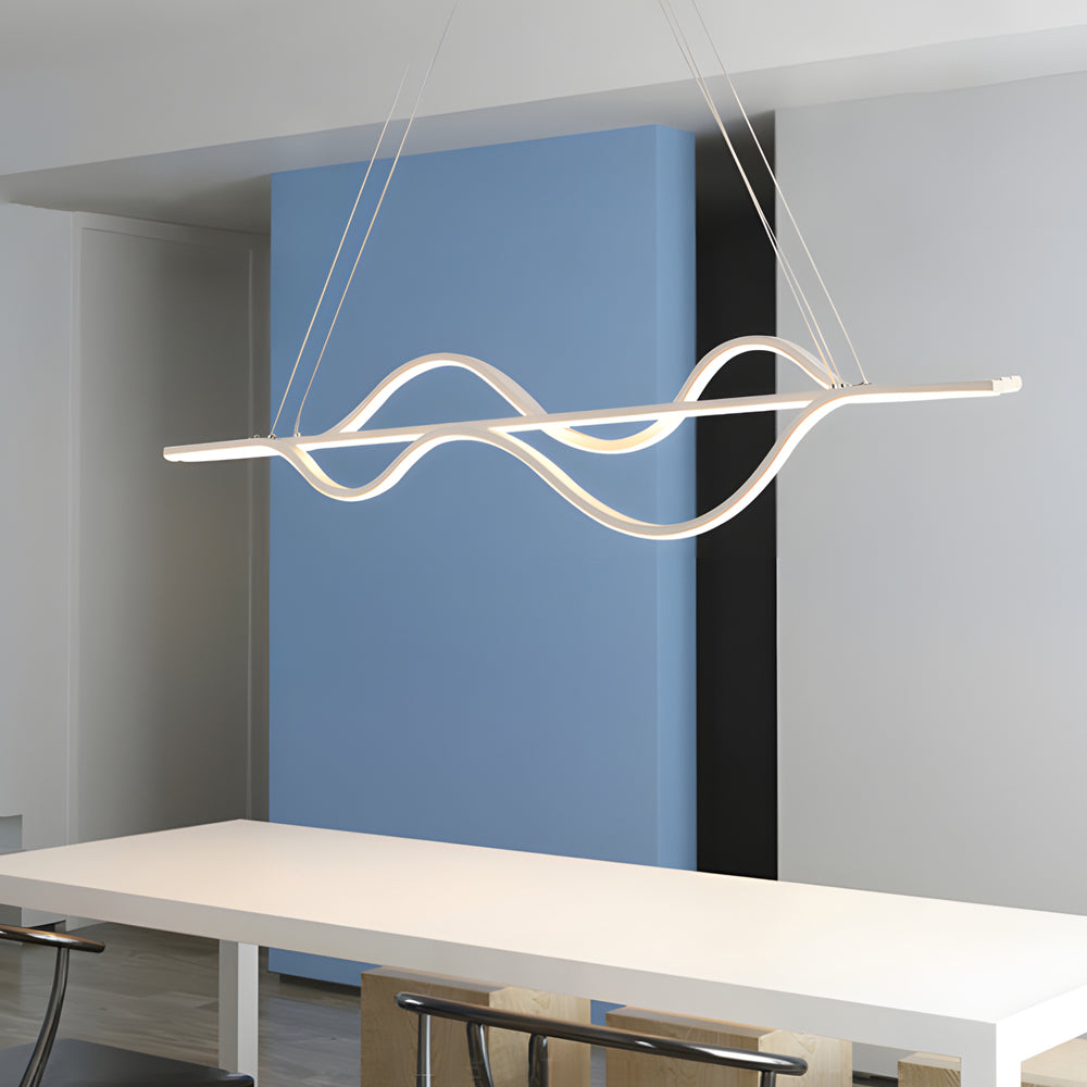 Sleek Wave Modern Pendant Light Dimmable LED