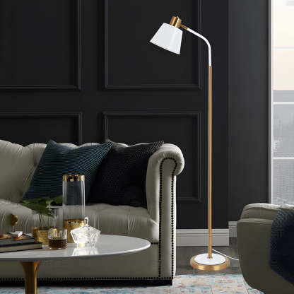 62" Metal 1-Bulb Rotatable Reading Floor Lamp