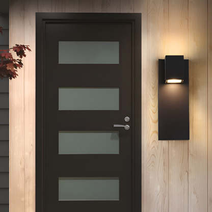 Square Waterproof LED Up and Down Lights Modern Outdoor Wall Lamp Wall Sconce Lighting-Lighom
