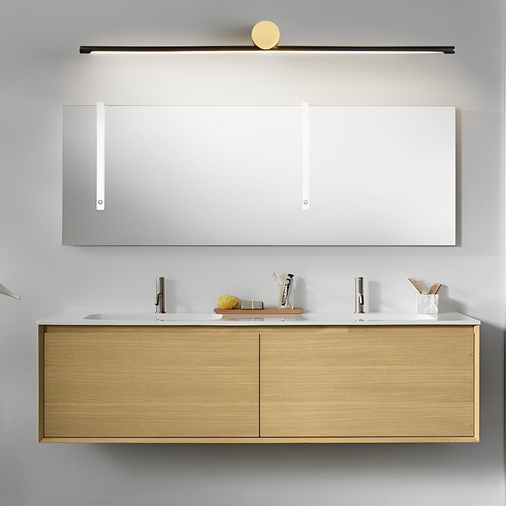 Modern Two-Tone Bathroom Vanity Light with Cylinder Fixture and Linear Bar-Lighom