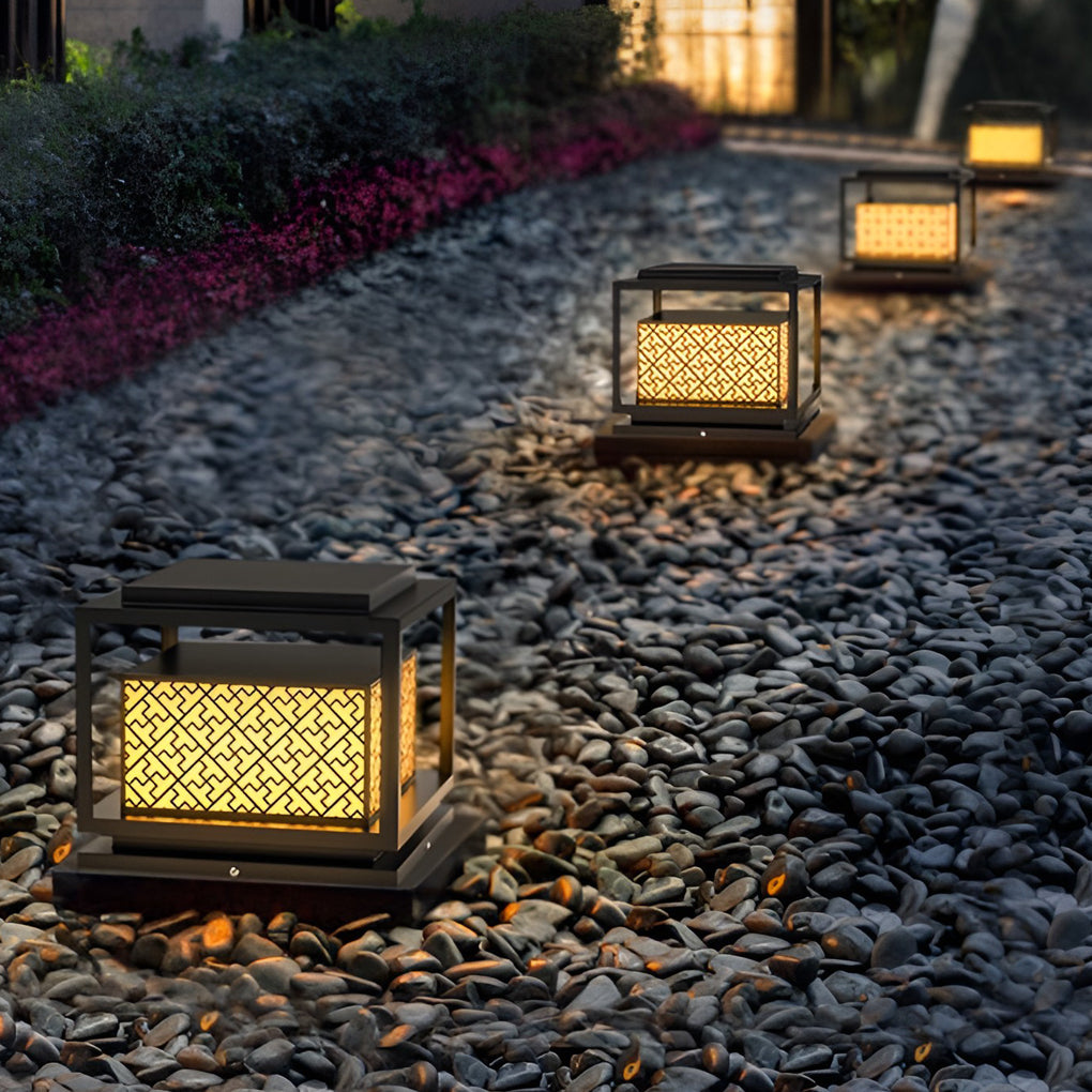 Square Solar Modern Fence Post Pillar Light