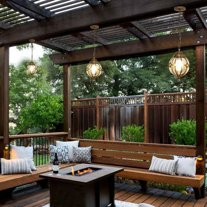 Glass Ball Aluminum Waterproof American Style Outdoor Chandelier Light-Lighom