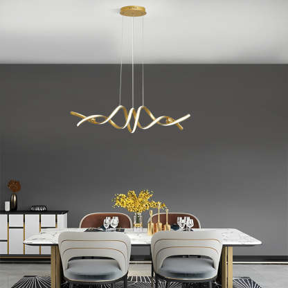 Wave Strip Twisted Dimmable LED Nordic Chandelier