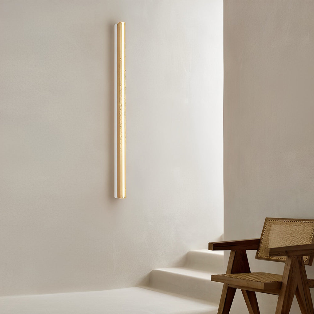 Strip Yellow Travertine LED Dimmable Wabi-Sabi Japanese-Style Wall Lamp-Lighom