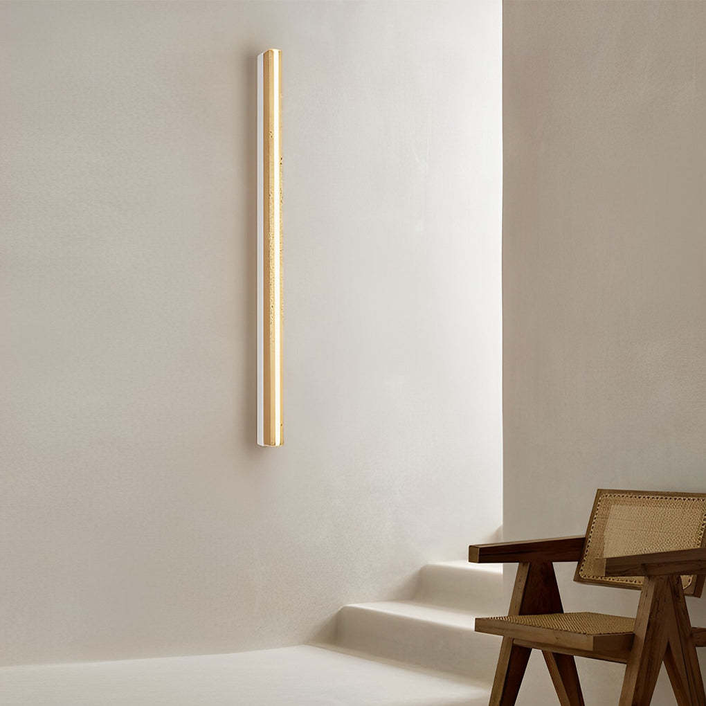 Strip Yellow Travertine LED Dimmable Wabi-Sabi Japanese-Style Wall Lamp-Lighom