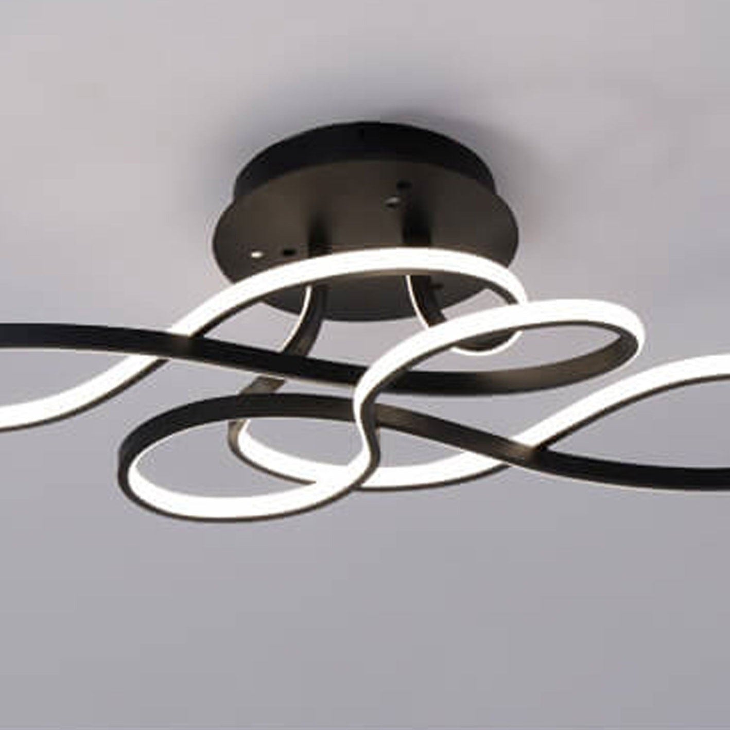 Minimalist Aluminum Acrylic Line LED Flush Mount Light