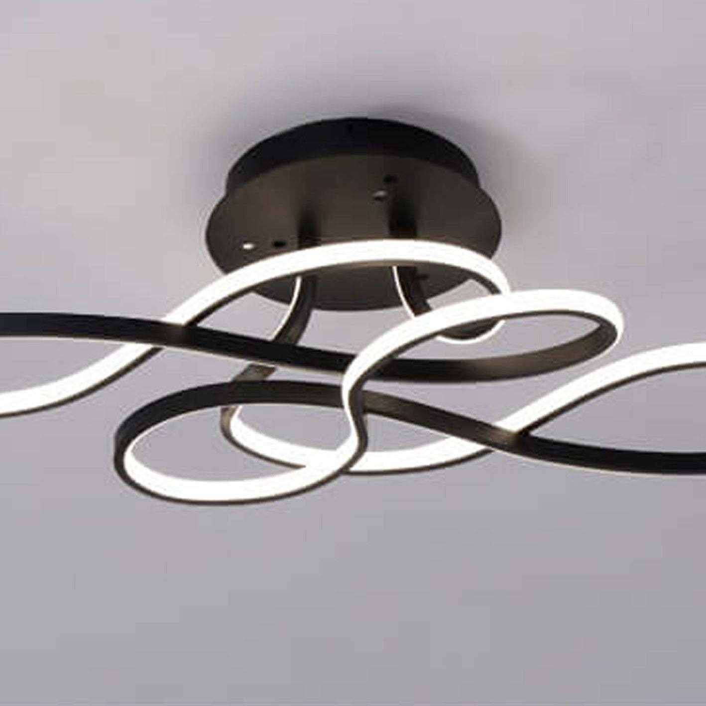 Minimalist Aluminum Acrylic Line LED Flush Mount Light