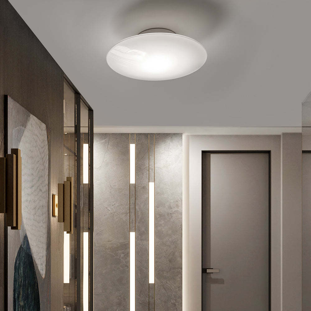 Modern White Minimalist Bedroom Flush Mount