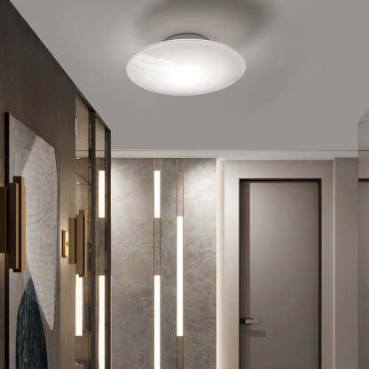 Modern White Minimalist Bedroom Flush Mount