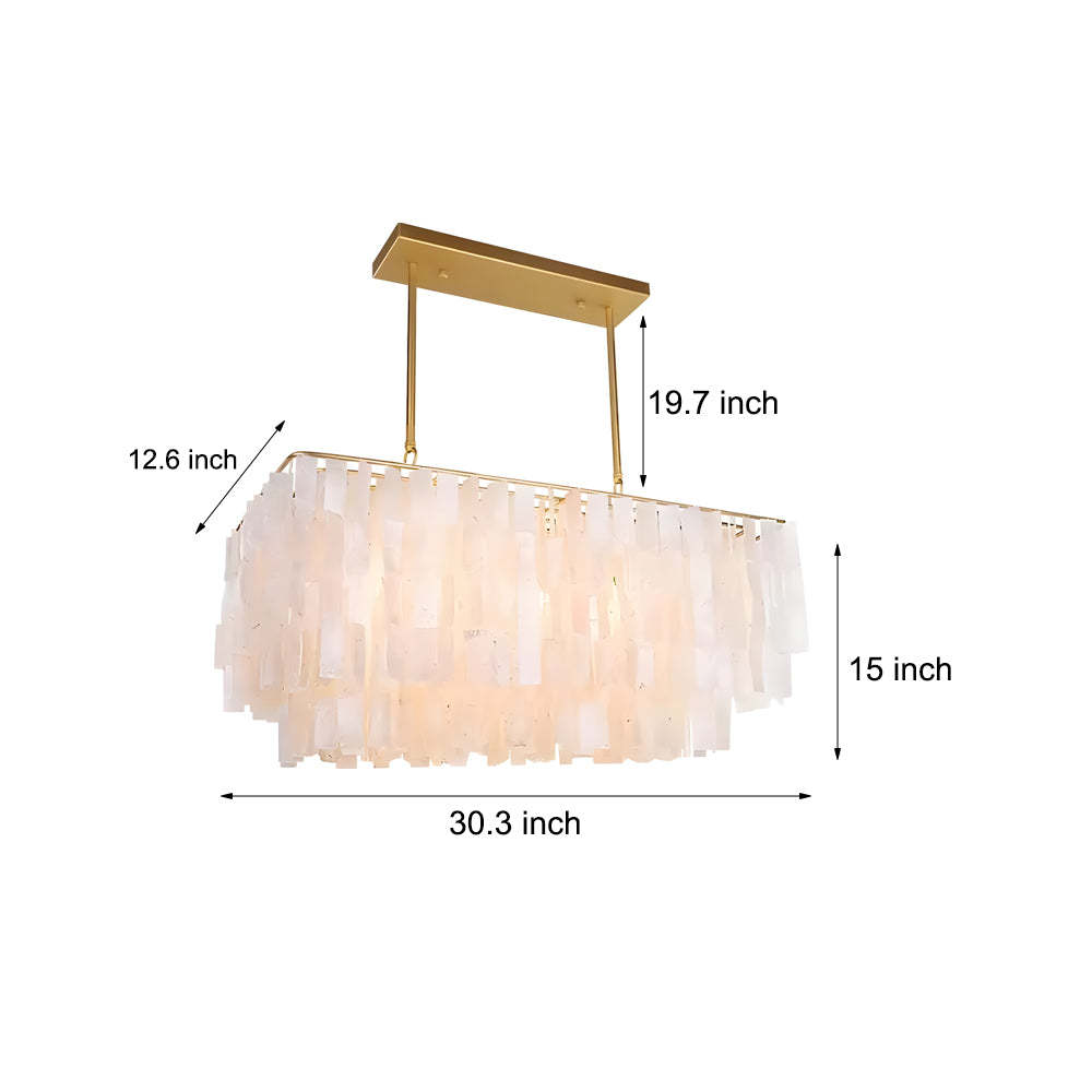Traditional Classic Metal Capiz Shell 3-Bulb Chandelier