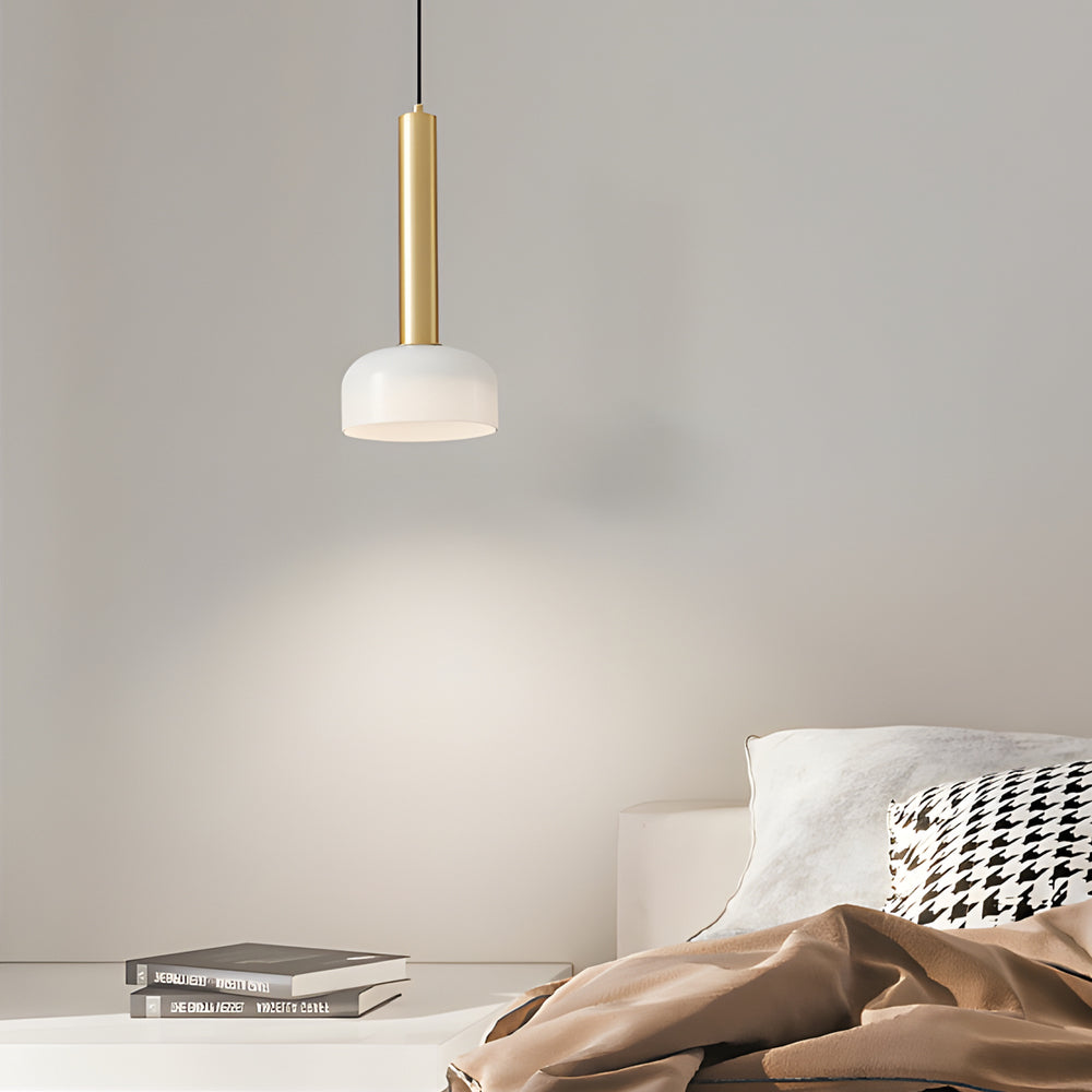 Modern bowl tube pendant lighting in glass — Matte Black