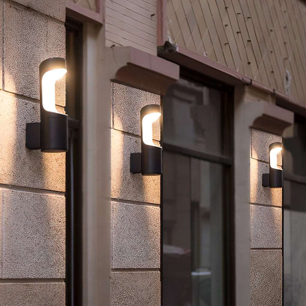 Creative LED Waterproof Black Modern Outdoor Wall Lamp Exterior Lights-Lighom