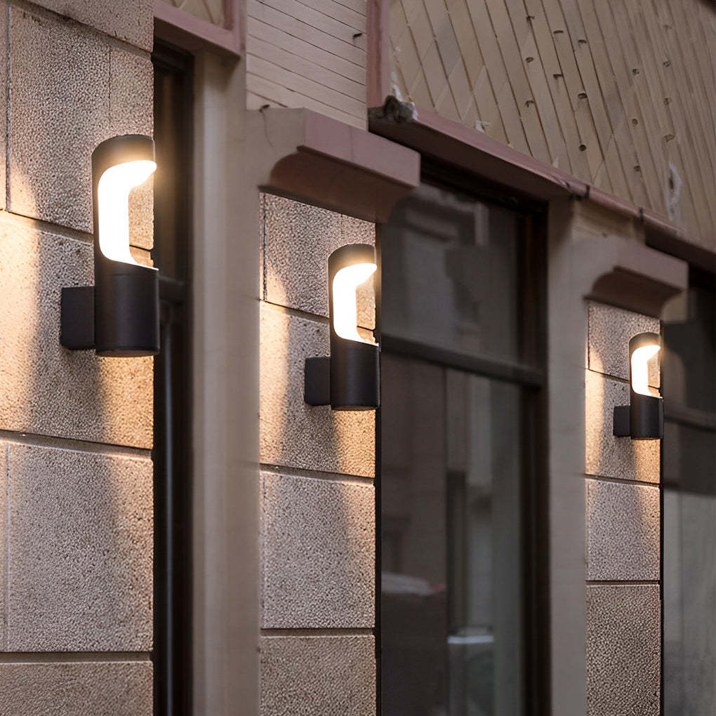 Creative LED Waterproof Black Modern Outdoor Wall Lamp Exterior Lights-Lighom