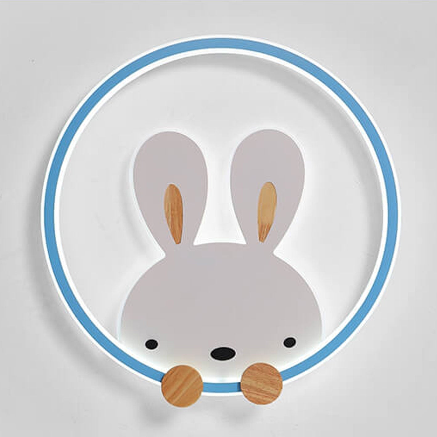 Lighom rabbit cartoon acrylic flush mount lighting — Small (12"H / 3-Color Changeable / Yellow