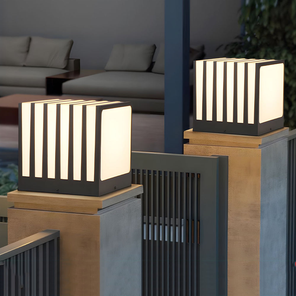 Square Outdoor Column Deck Fence Post Light Waterproof for Garden-Lighom