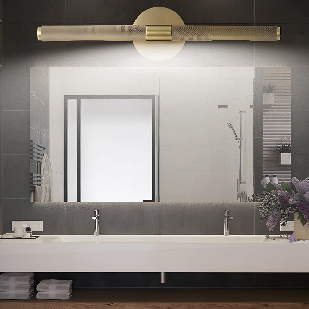 Modern Knurled Texture LED Bathroom Vanity Light Fixture with Swiveling Head-Lighom