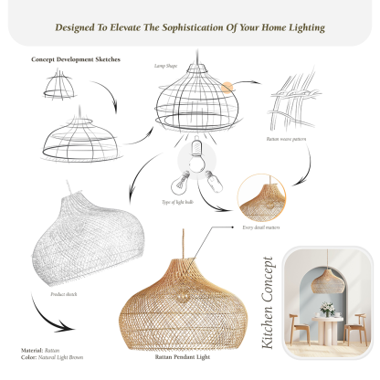 Modern Rattan Handwoven Island Pendant Light