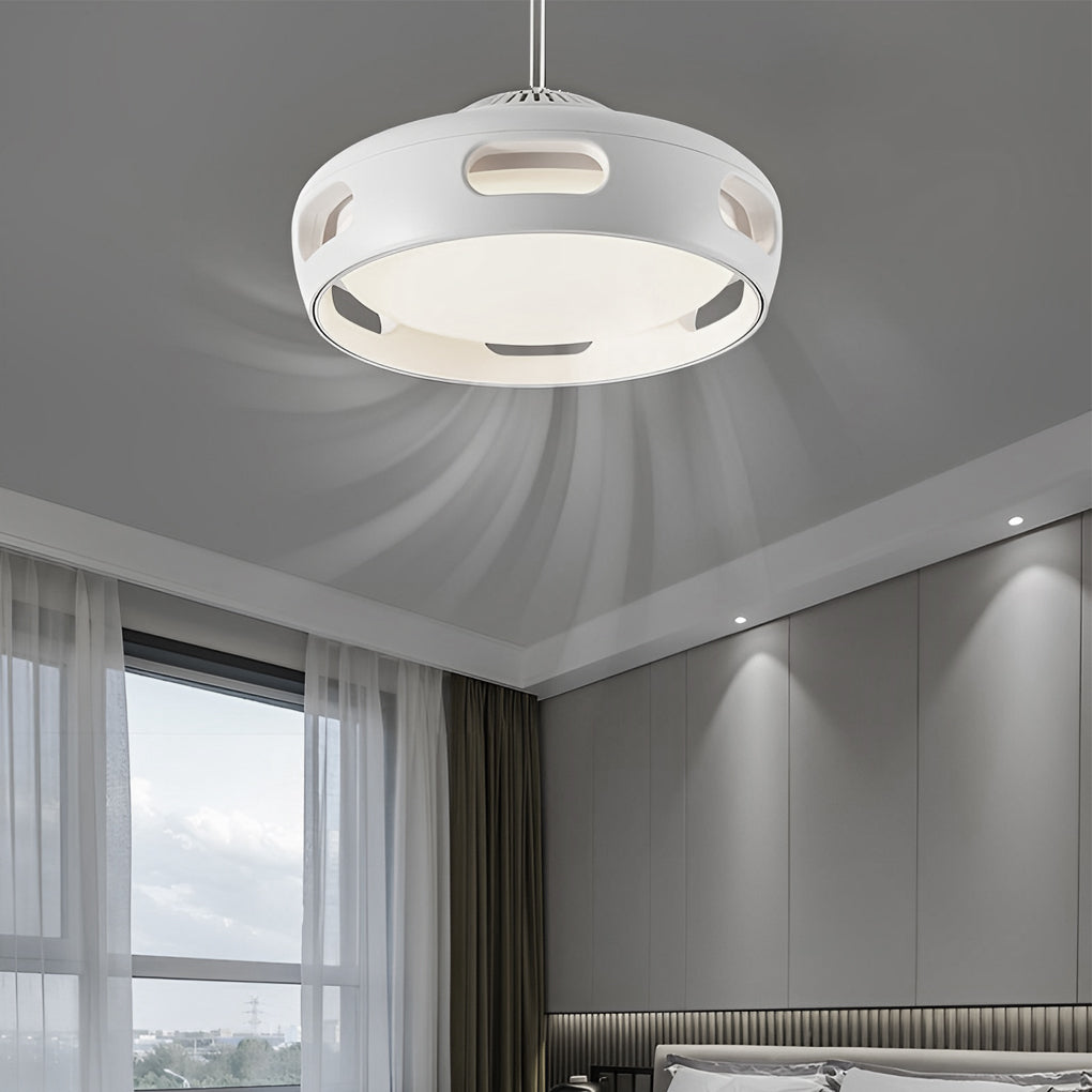 Round Smart Mute Stepless White Bladeless Fan