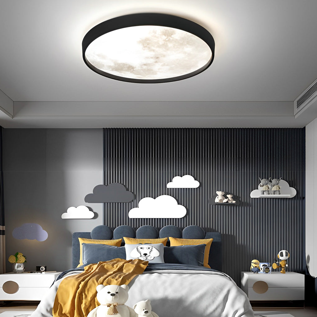 Moon Dimmable LED Modern Flush Mount Light