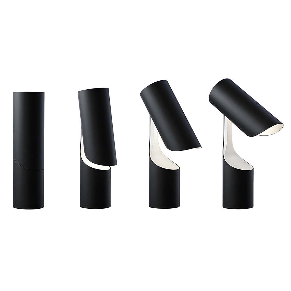 Nordic Black LED Desk Lamp with Adjustable Cylinder Design-Lighom