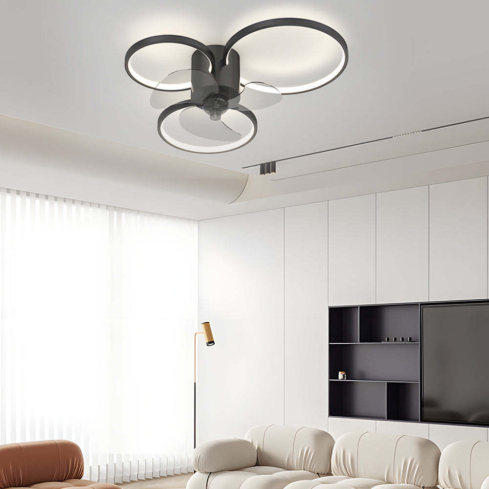 Square Ring 3-Step LED Silent Modern Fan