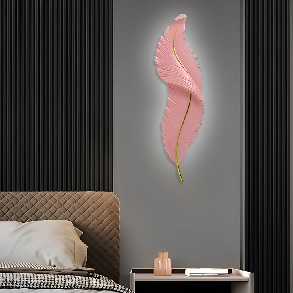 Creative Feather Wall Light LED White Luxury Modern Wall Sconce Lamp Lighting-Lighom