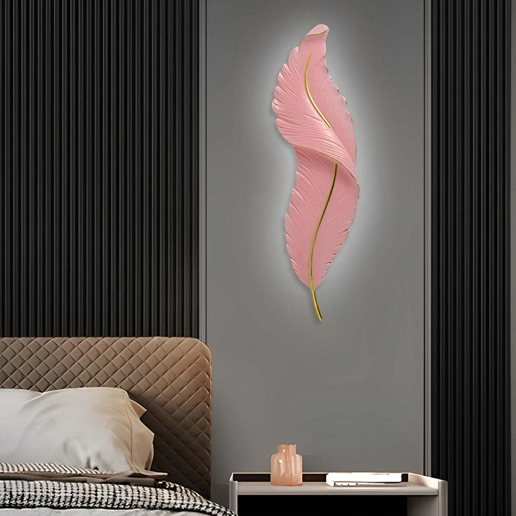 Creative Feather Wall Light LED White Luxury Modern Wall Sconce Lamp Lighting-Lighom