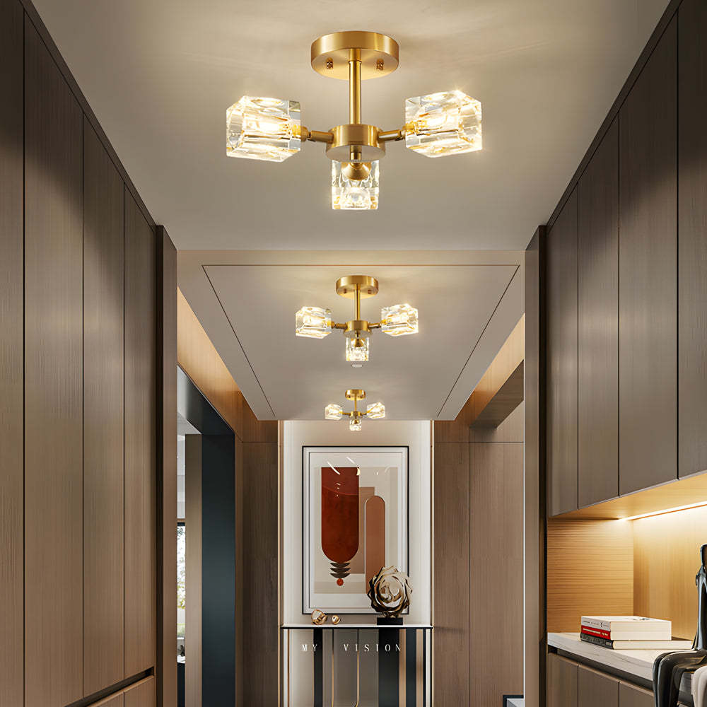 Adjustable Crystal Shade Ceiling Light