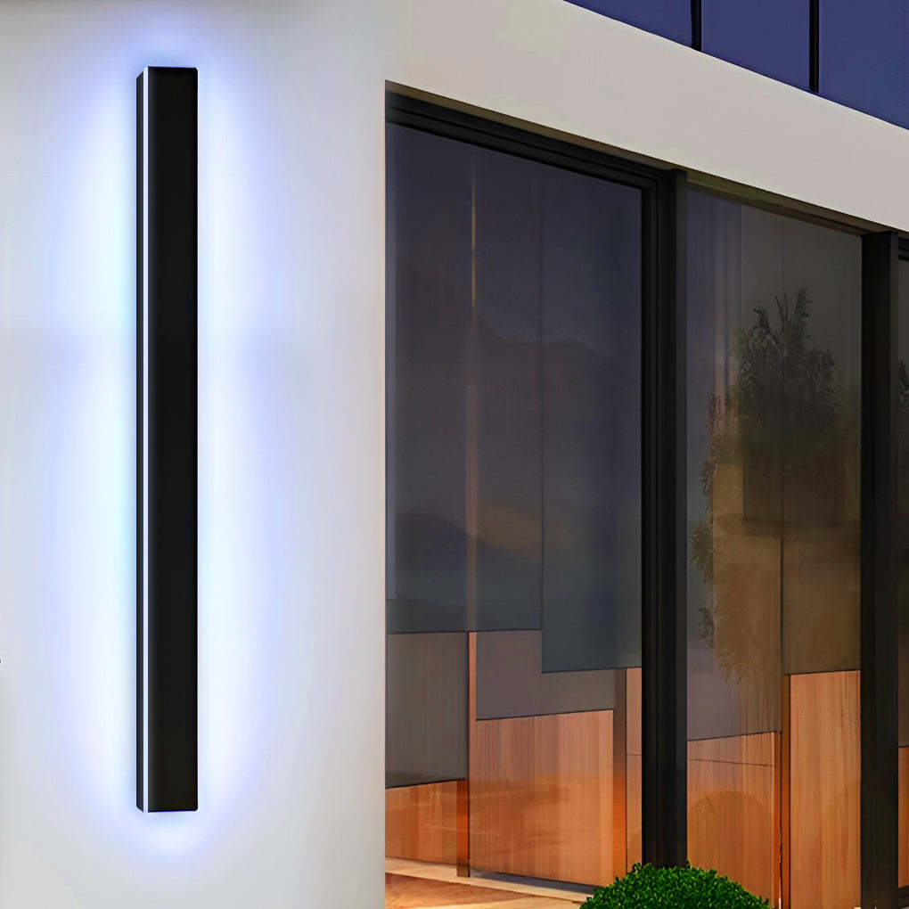 Black Long Strip Sconce Light Wall Lights Outdoor LED Lighting-Lighom