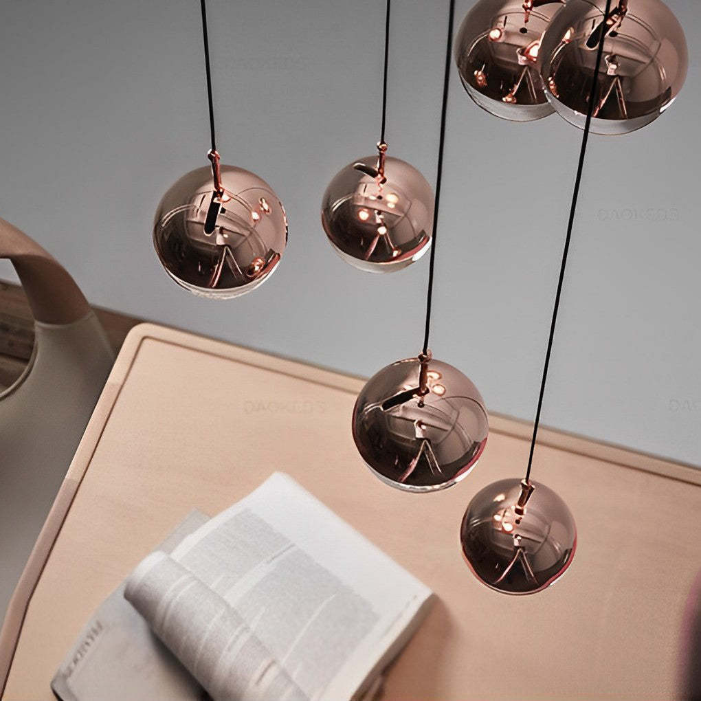 Round Rotating Minimalist Metal Glass Nordic LED Pendant