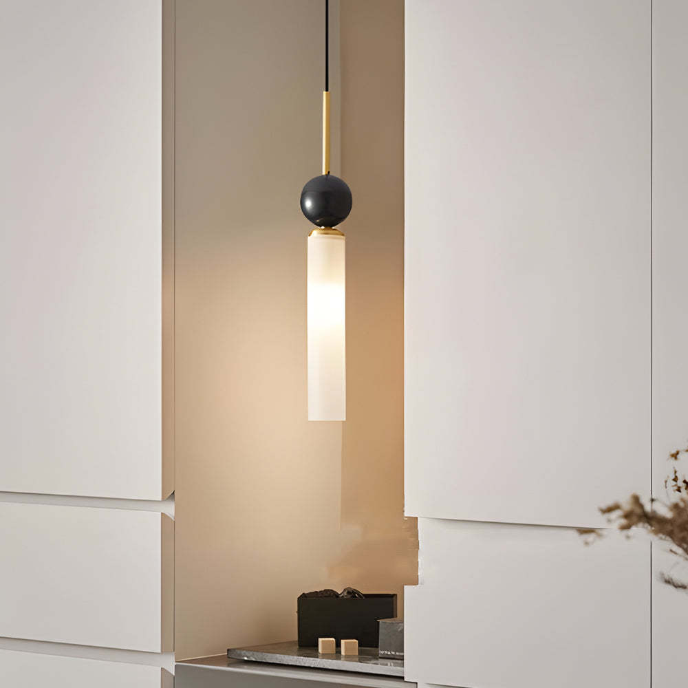 Vertical Marble Cylinder Modern Pendant Light
