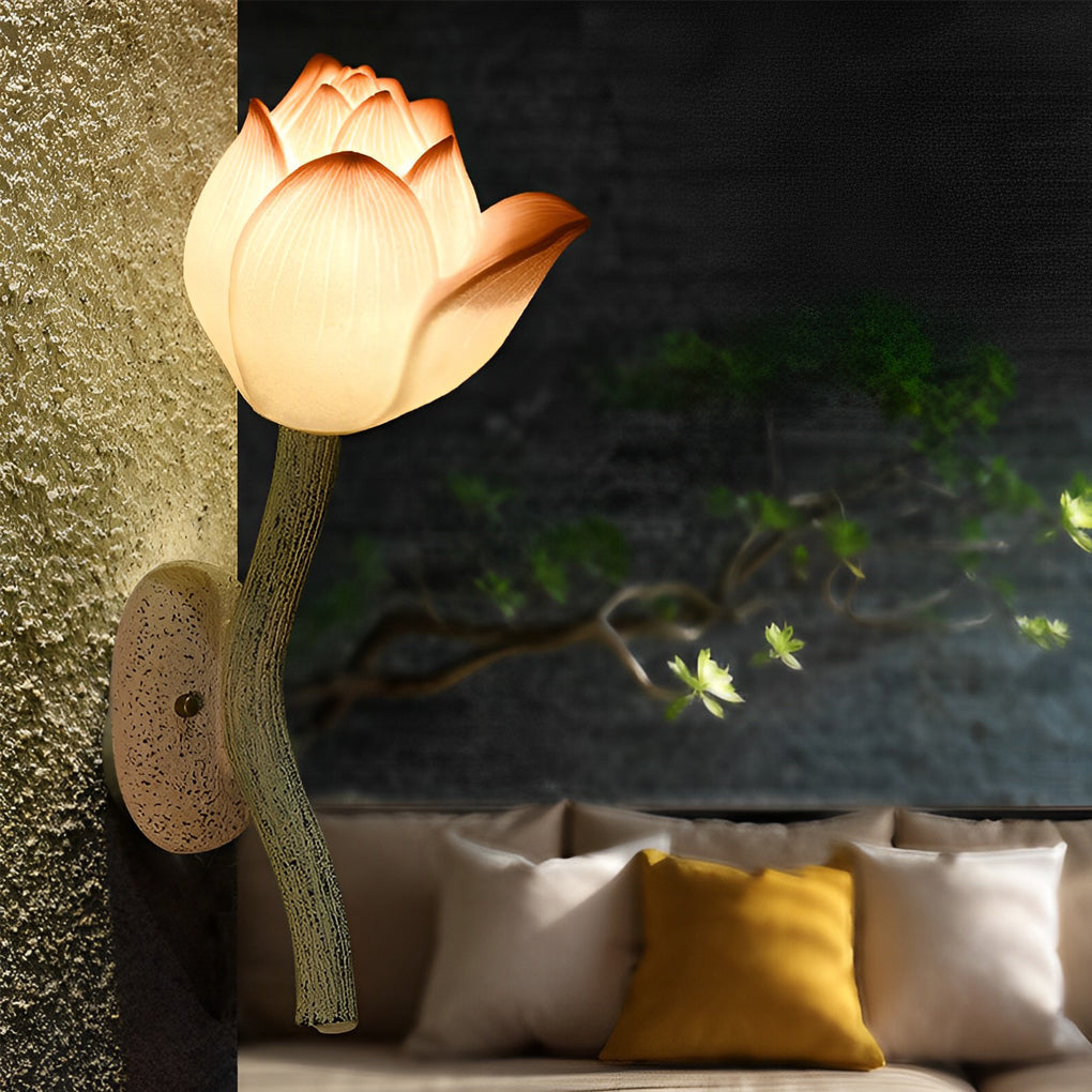 Blue modern flower retro wall sconces — Pink