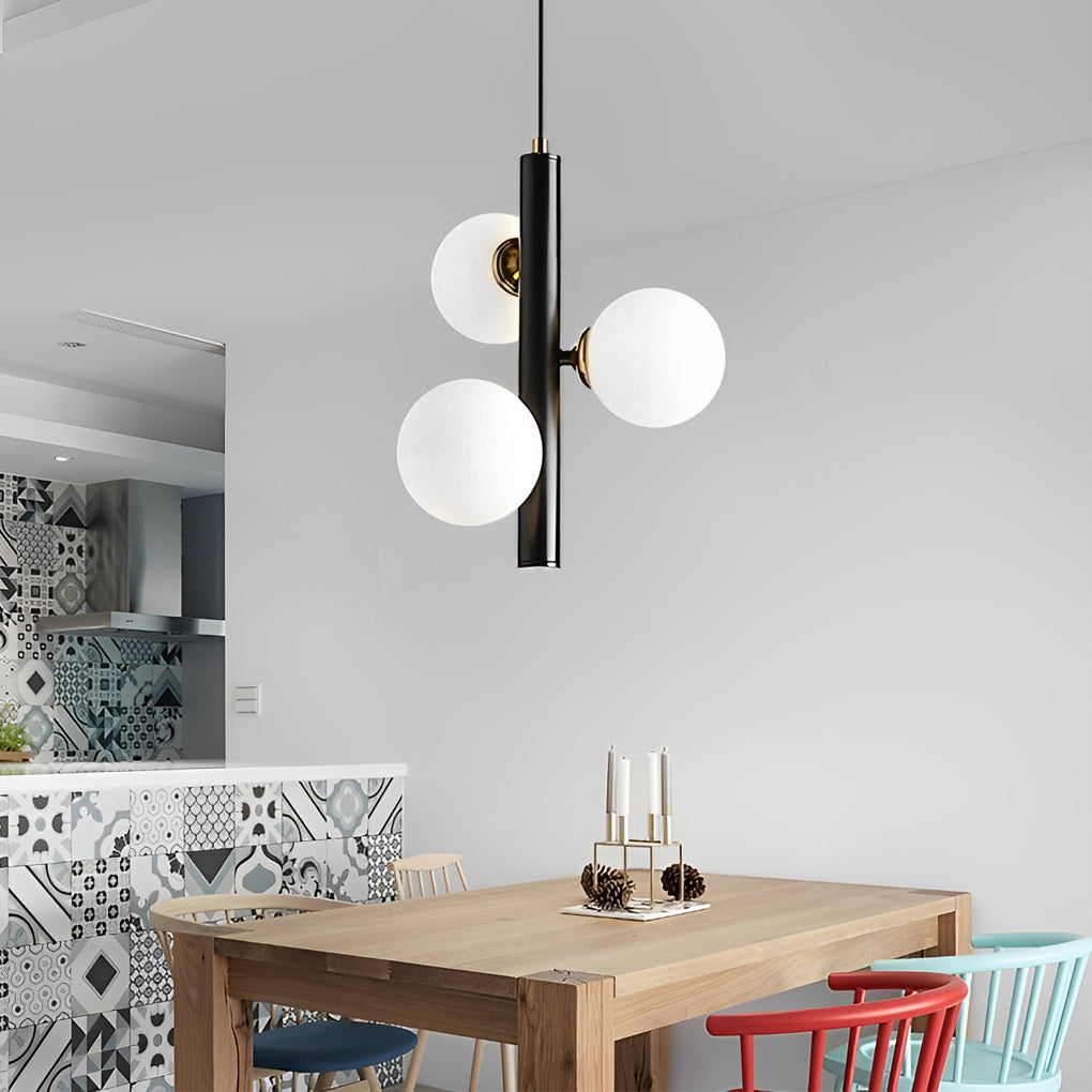 Three Glass Ball LED Nordic Dining Chandelier
