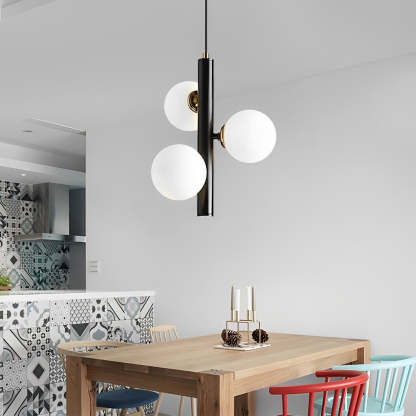 Three Glass Ball LED Nordic Dining Chandelier