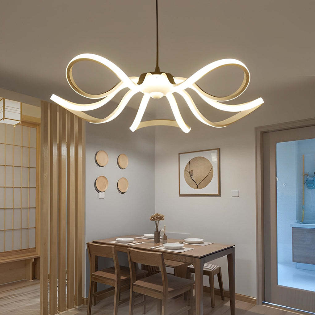 Curved Flower Petal Dimmable Nordic LED Chandelier