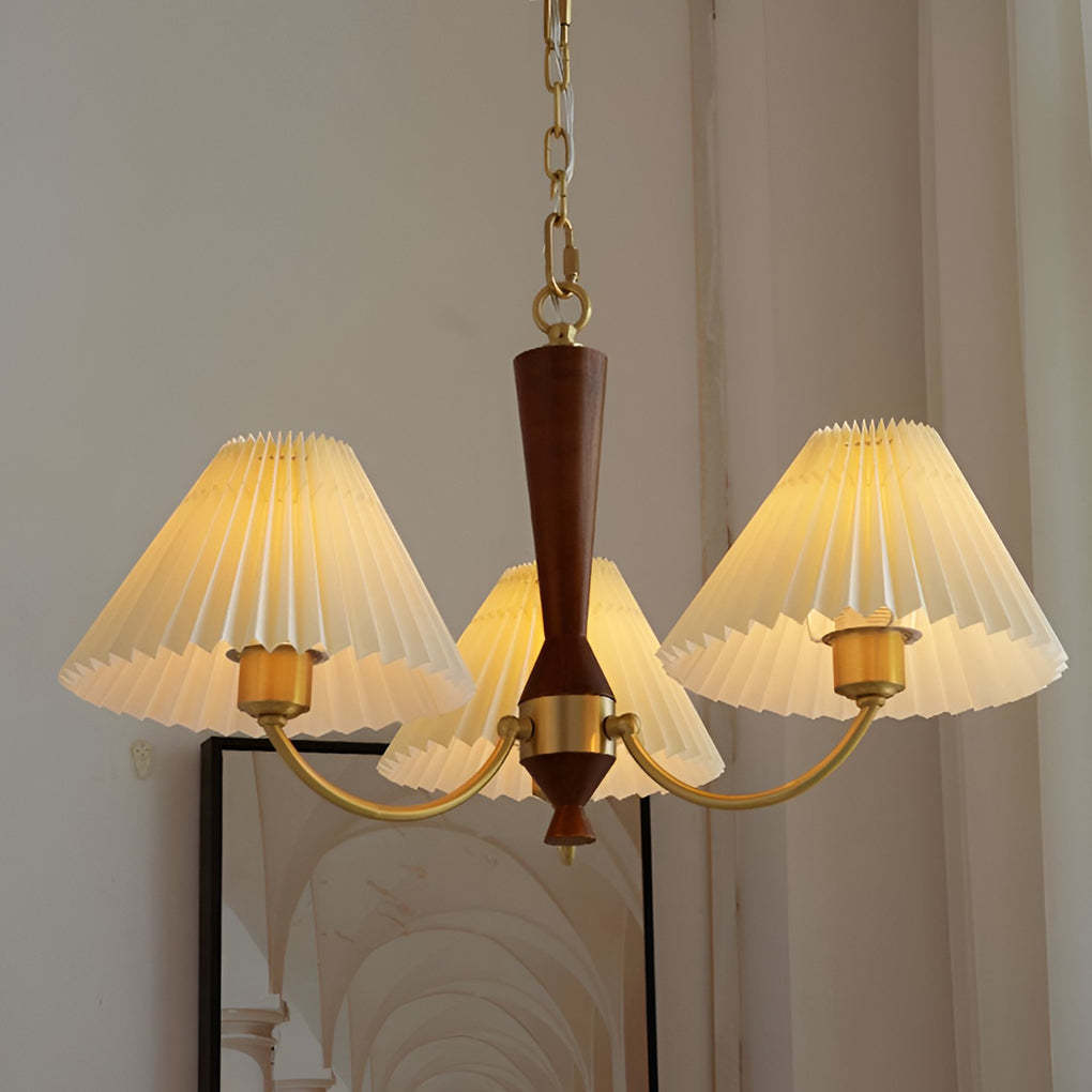 Pleated Lampshade LED Nordic Pendant Chandelier