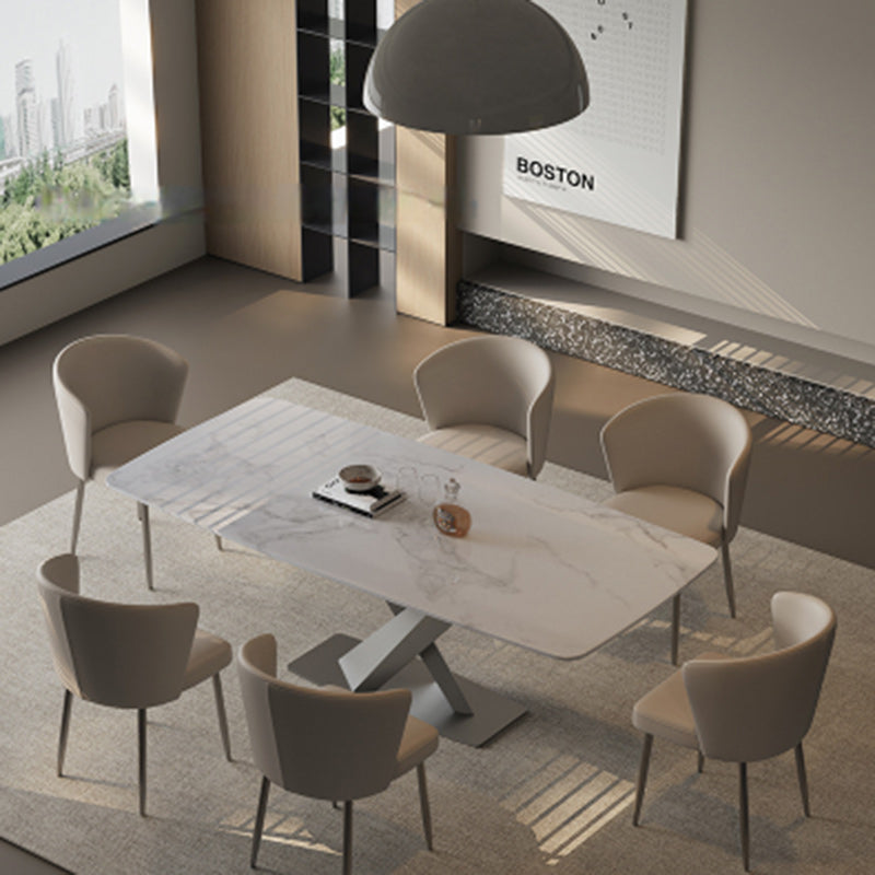 Upholstered Leather Steel Dining Chair