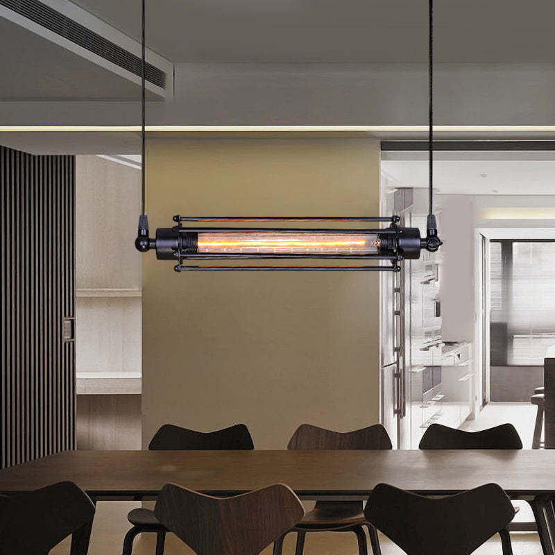 Iron Antique Flute Retro Industrial Pendant Light — Horizontal