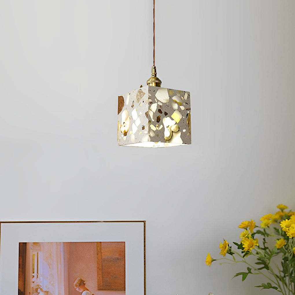Retro Terrazzo Concrete Nordic LED Chandelier