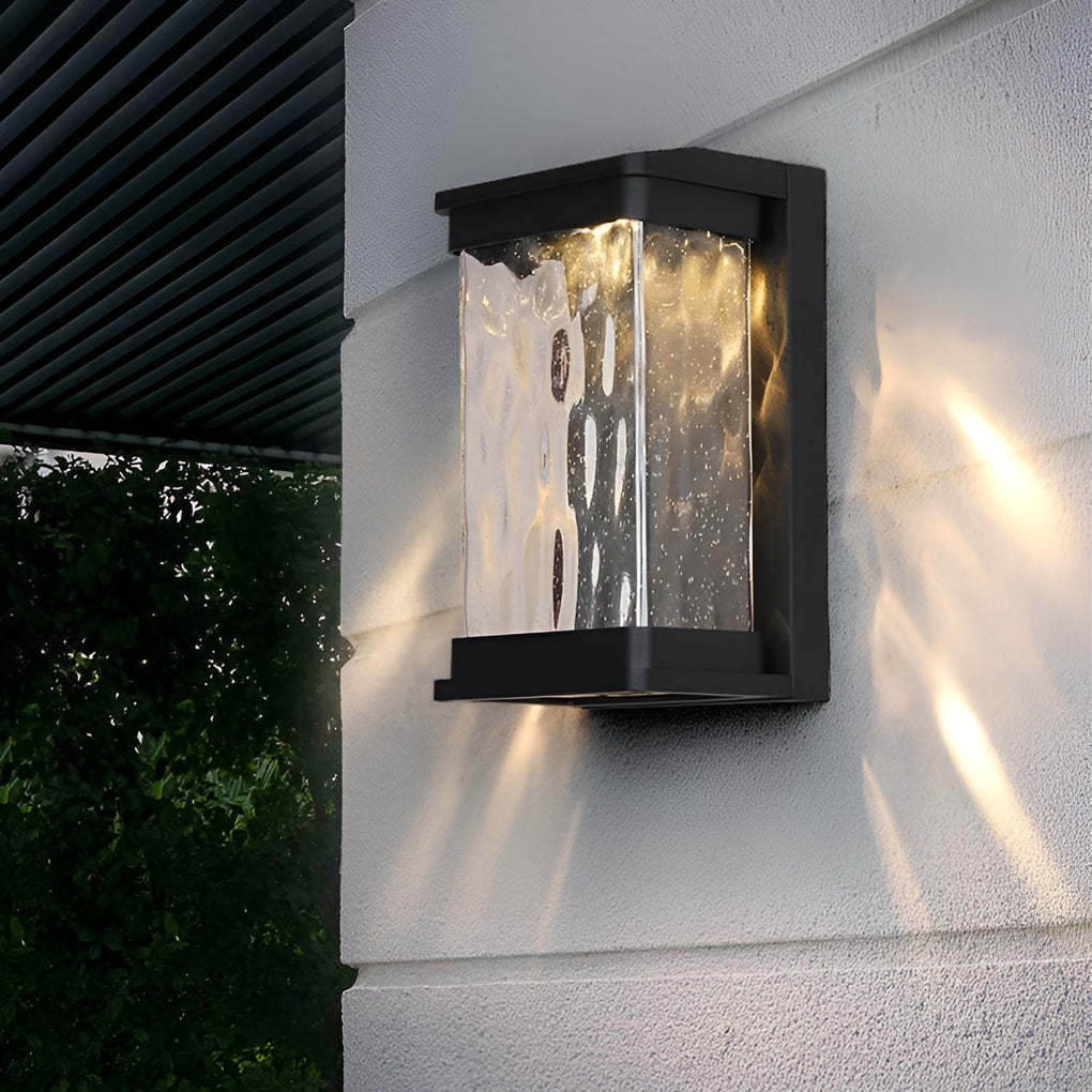 Waterproof Creative Glass LED Black Modern Outdoor Wall Sconce Lighting-Lighom